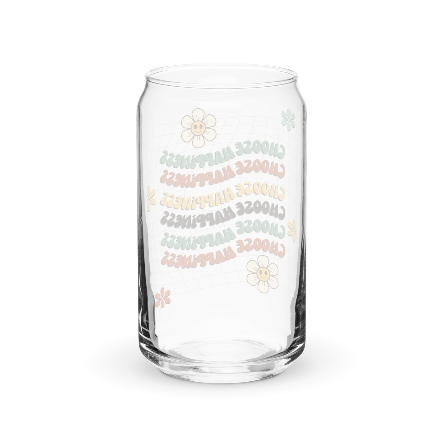 Choose Happiness Can-shaped glass