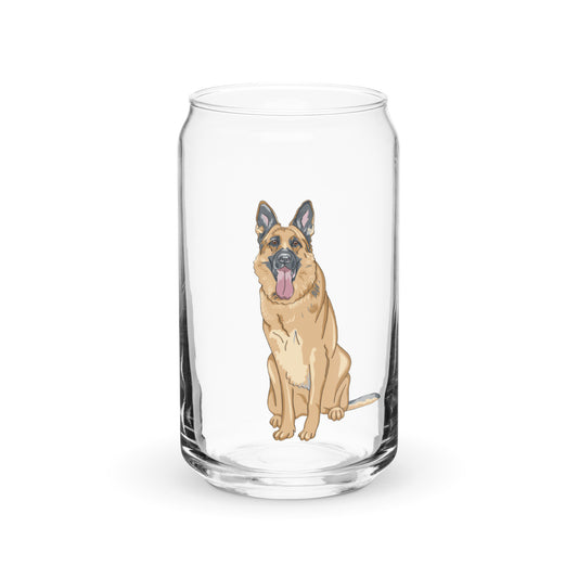 German Shepherd Can-shaped glass