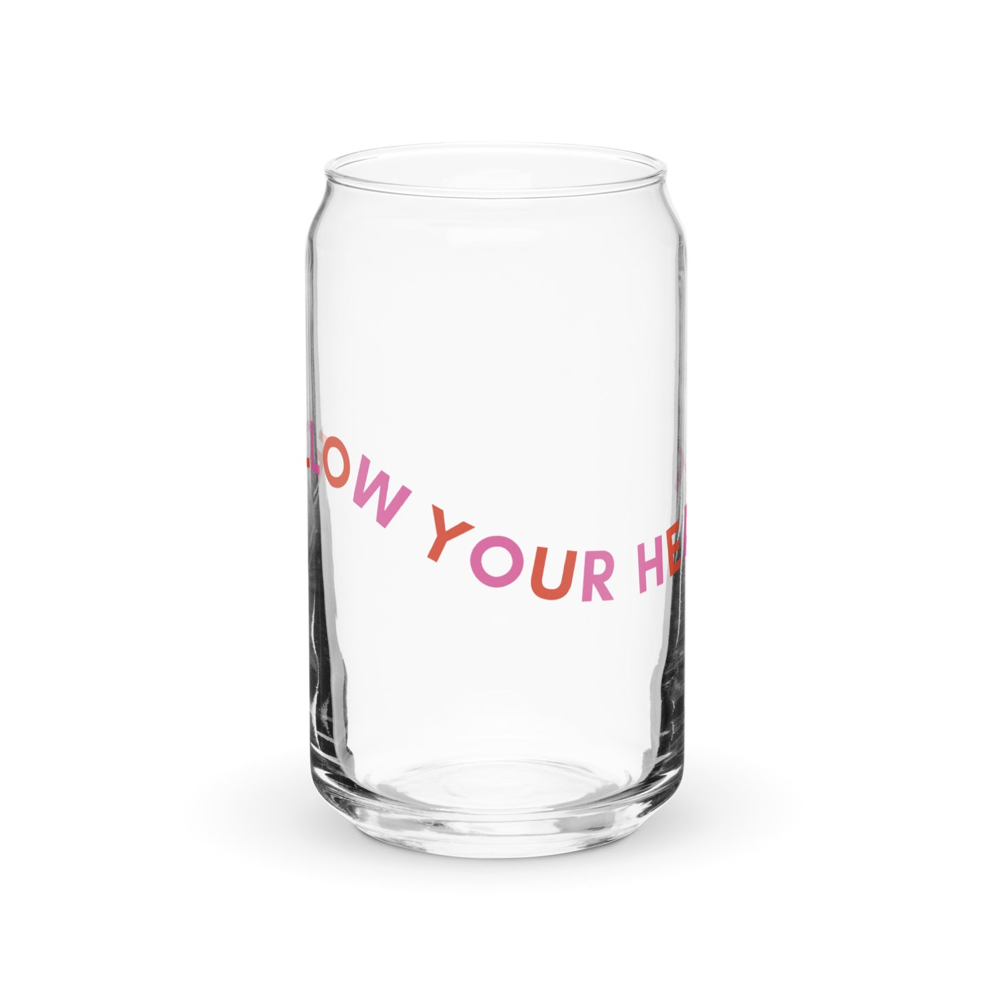 Follow Your Heart Can-shaped glass