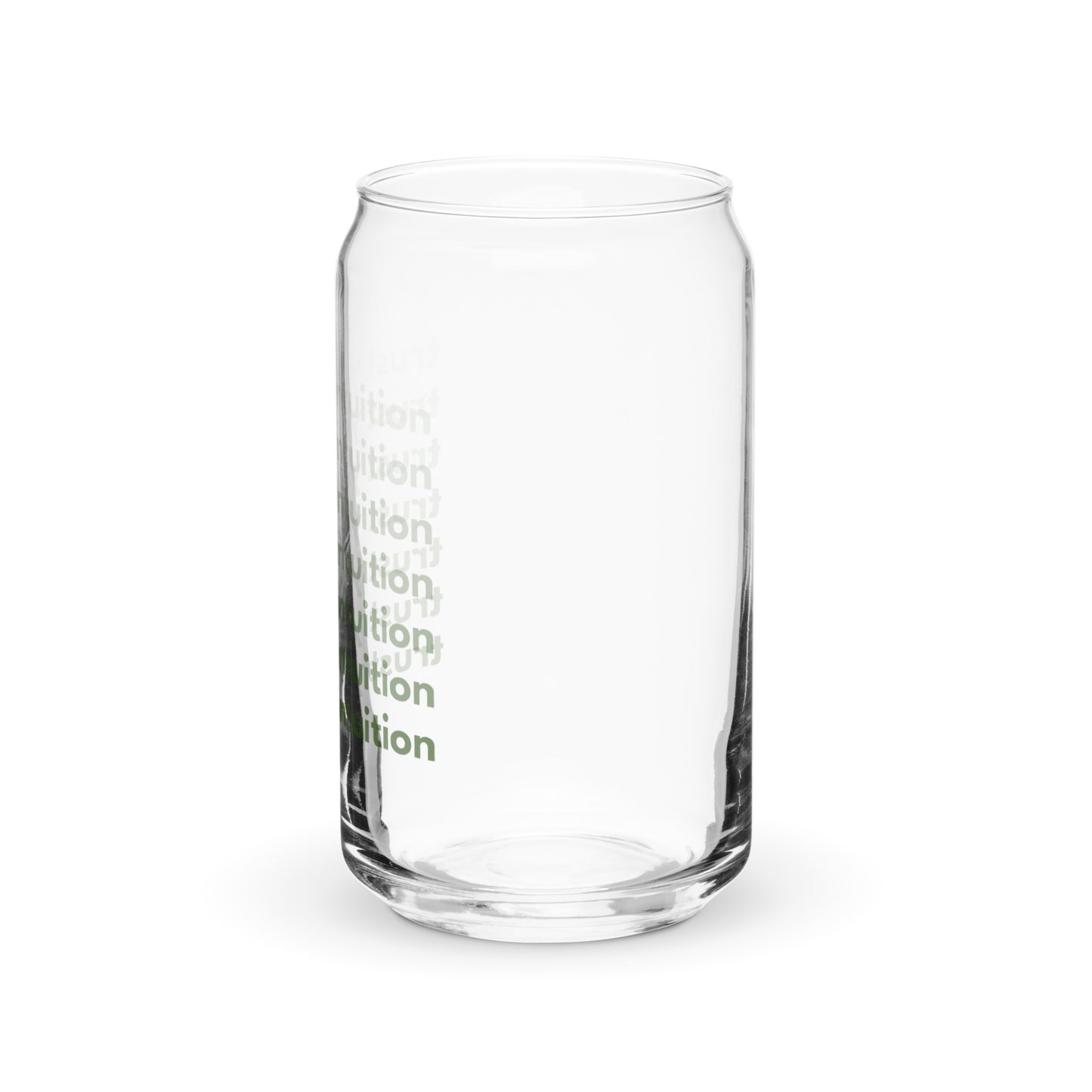 Trust Intuition Can-shaped glass