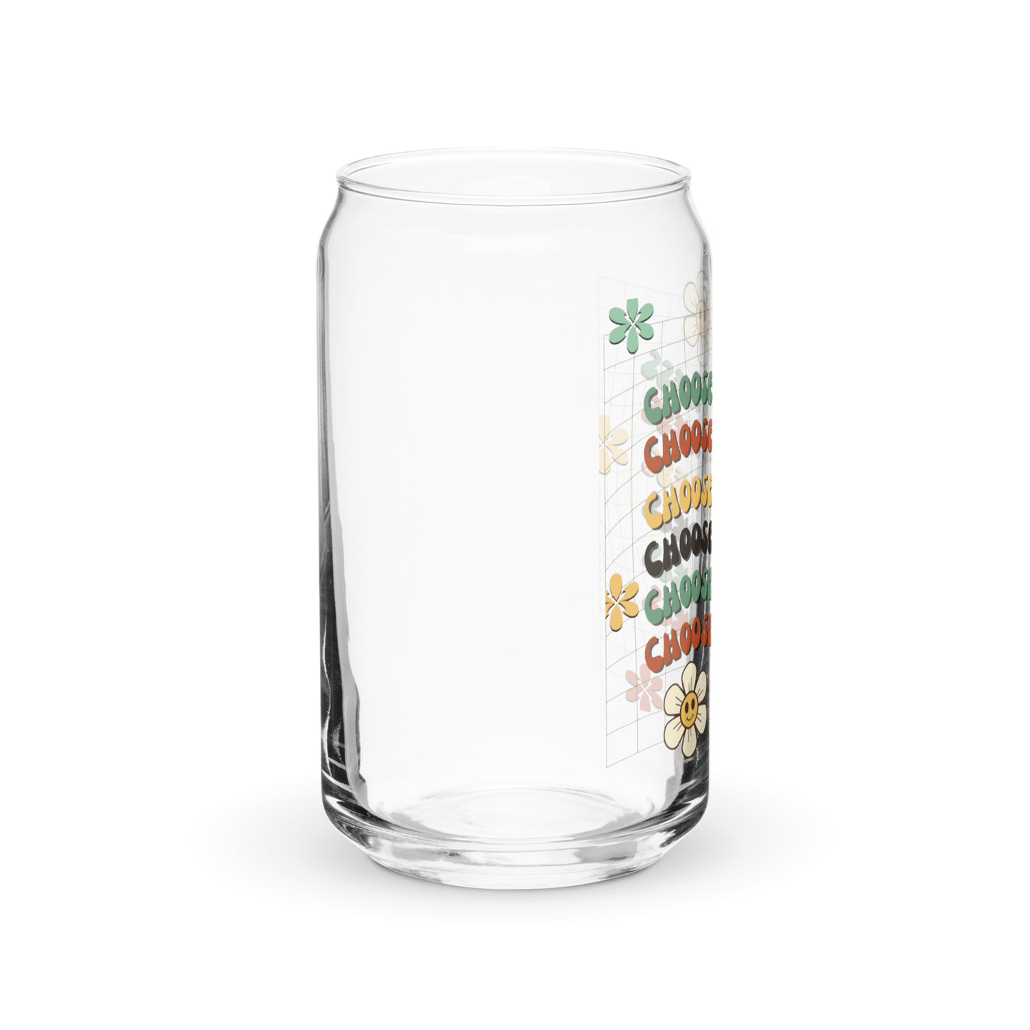 Choose Happiness Can-shaped glass