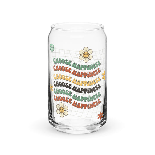 Choose Happiness Can-shaped glass