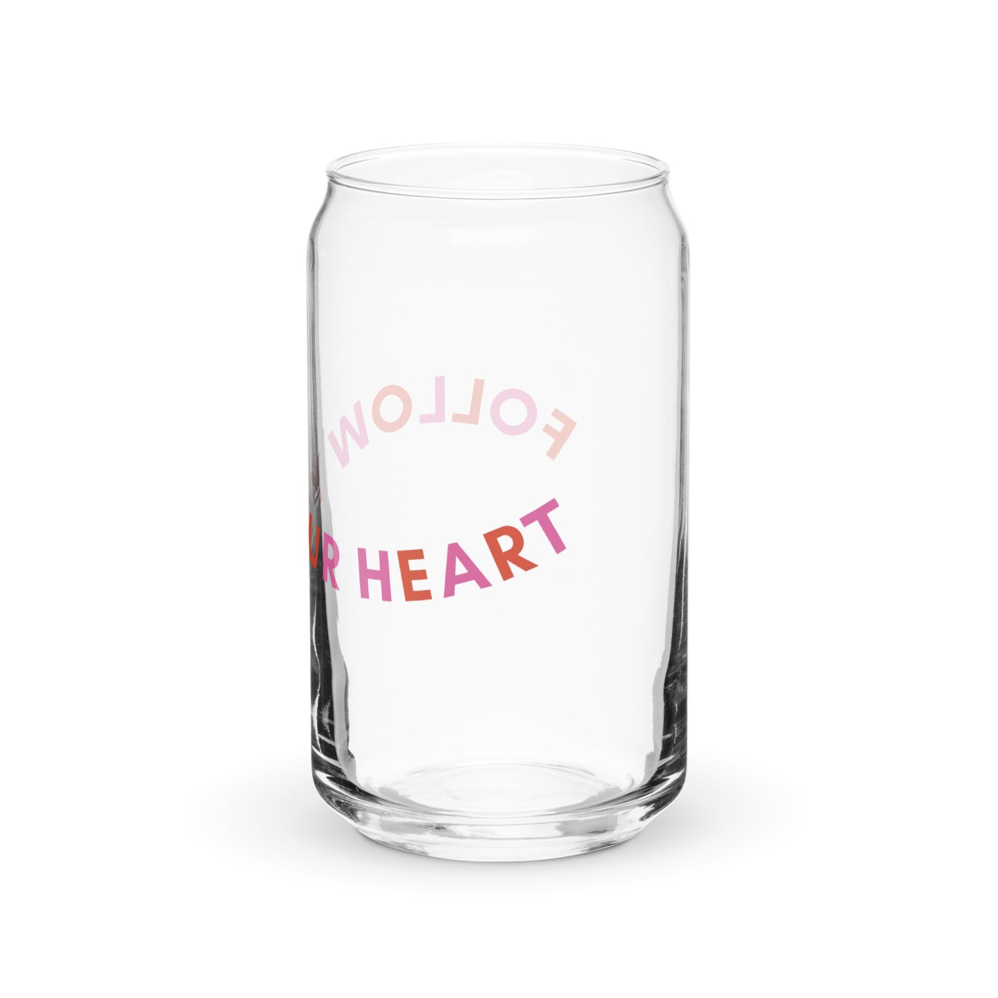 Follow Your Heart Can-shaped glass