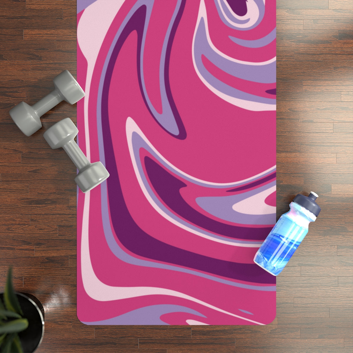 Pink Drip Rubber Yoga Mat